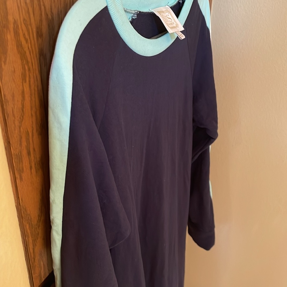 SAIL to SABLE Sweatshirt Dress Shoulder Stripe French Terry Navy size L - Picture 4 of 11